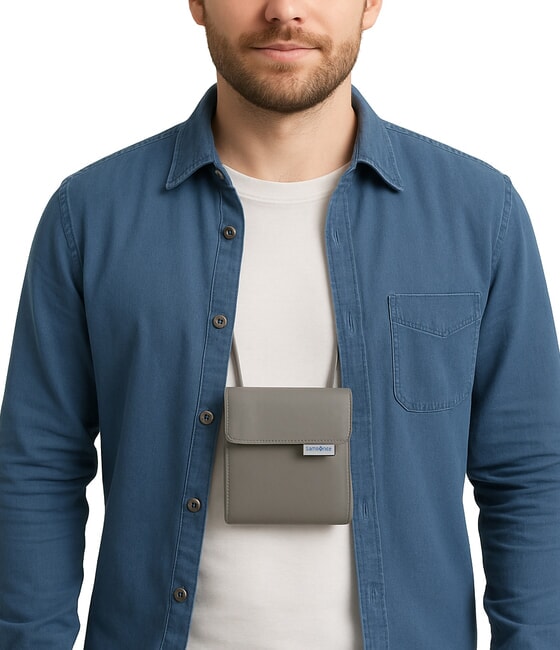 GLOBAL TRAVEL  GLOBAL TRAVEL Halsbeutel mit mehreren Taschen ECLIPSEGRAU - Reisezubeh&ouml;r