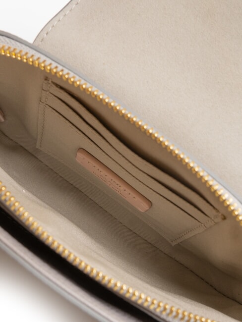 FAINT Mini-Tasche aus geh&auml;mmertem Leder hellgrau - Damentaschen