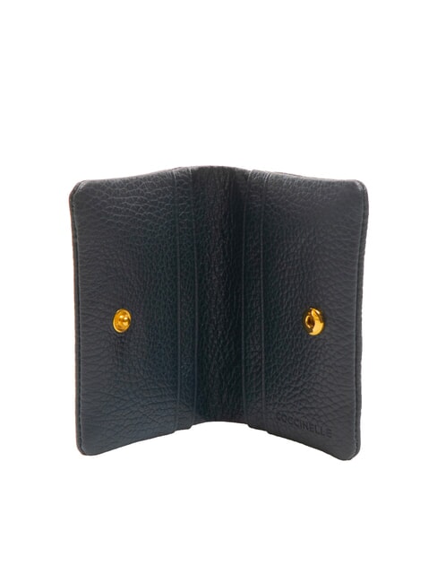 SOFTY Kartenetui aus geh&auml;mmertem Leder Mitternachtsblau - Brieftaschen Damen