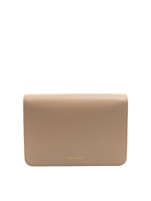 TULIP Schultertasche aus geh&auml;mmertem Leder Puderrosa - Damentaschen