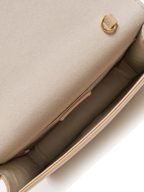 TULIP Schultertasche aus geh&auml;mmertem Leder Puderrosa - Damentaschen