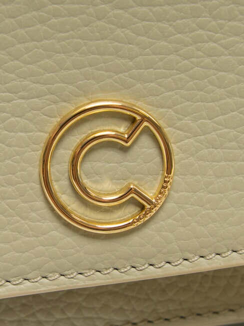 TULIP Schultertasche aus geh&auml;mmertem Leder Seladongr&uuml;n - Damentaschen