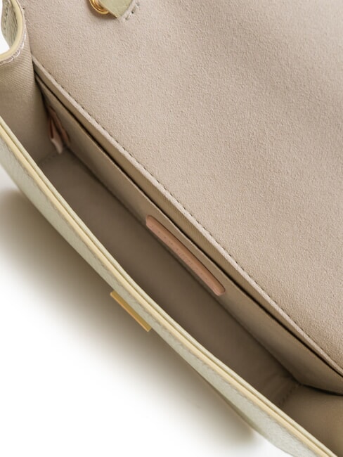 TULIP Schultertasche aus geh&auml;mmertem Leder Seladongr&uuml;n - Damentaschen