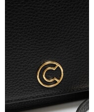 COCCINELLE TULIP Schultertasche aus geh&auml;mmertem Leder Schwarz - Damentaschen - 5