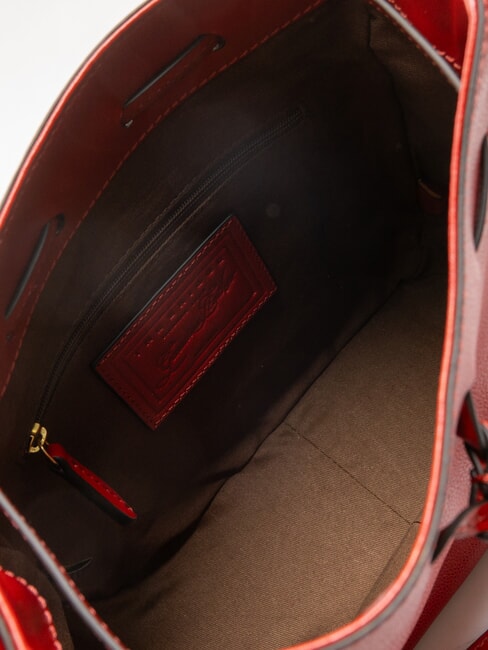 CARLOTTA Bucket-Umh&auml;ngetasche Kirsche / Gold - Damentaschen