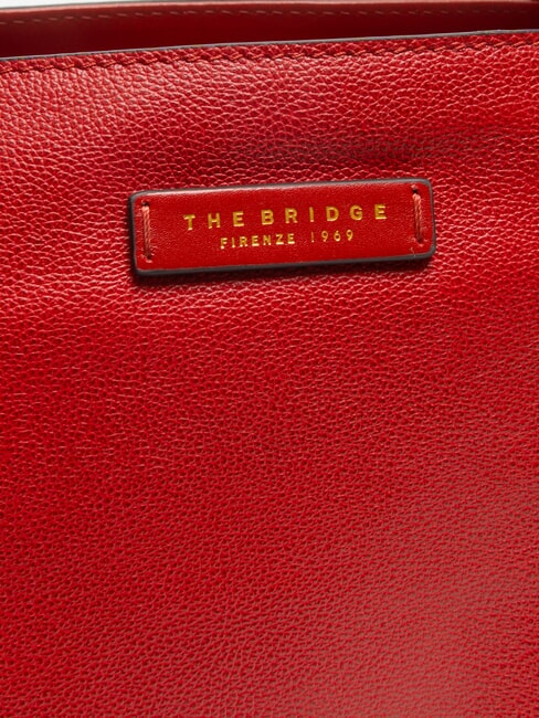 CARLOTTA Umh&auml;ngetasche aus Leder Kirsche / Gold - Damentaschen