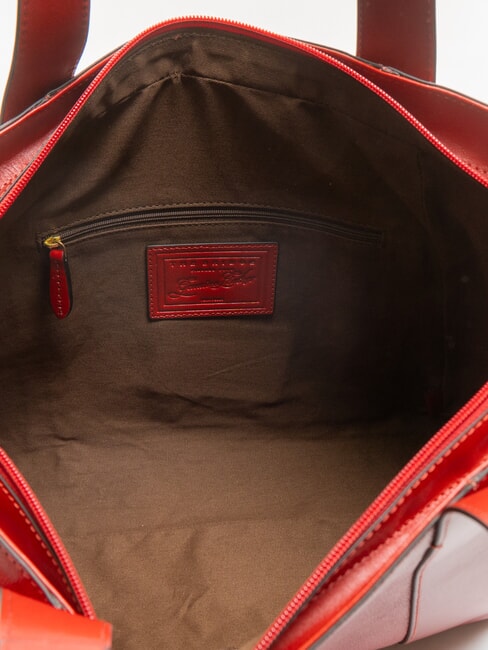 CARLOTTA Umh&auml;ngetasche aus Leder Kirsche / Gold - Damentaschen