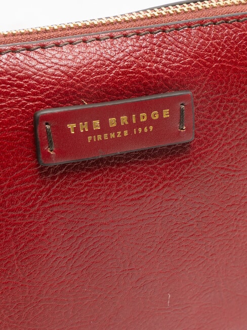 CARLOTTA Kosmetiktasche aus Leder Johannisbeere / Gold - Beauty-Case