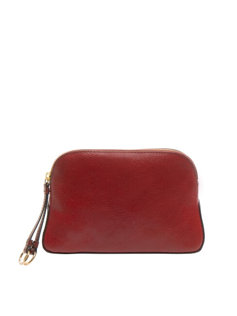 CARLOTTA Kosmetiktasche aus Leder Johannisbeere / Gold - Beauty-Case