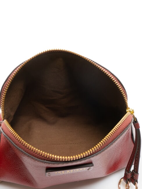 CARLOTTA Kosmetiktasche aus Leder Johannisbeere / Gold - Beauty-Case