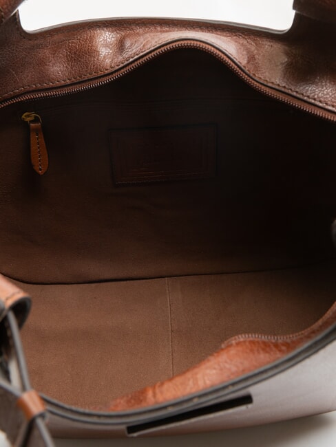 LUCIA Hobo-Umh&auml;ngetasche aus Leder BRAUN - Damentaschen