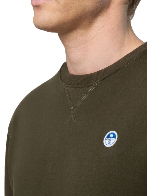 ROUND LOGO Sweatshirt mit Rundhalsausschnitt aus Baumwolle Waldgr&uuml;n - Sweatshirts Herren