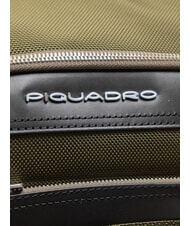 PIQUADRO LINK Rucksack aus Leder und Stoff, 15,6-Zoll-PC-Halterung GR&Uuml;N - PC-Rucks&auml;cke - 3
