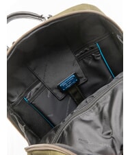 PIQUADRO LINK Rucksack aus Leder und Stoff, 15,6-Zoll-PC-Halterung GR&Uuml;N - PC-Rucks&auml;cke - 5