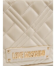LOVE MOSCHINO QUILTED Schultertasche mit Kettengriff Elfenbein - Damentaschen - 3