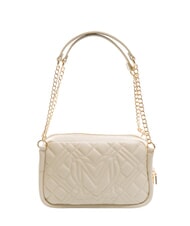 LOVE MOSCHINO QUILTED Schultertasche mit Kettengriff Elfenbein - Damentaschen - 4