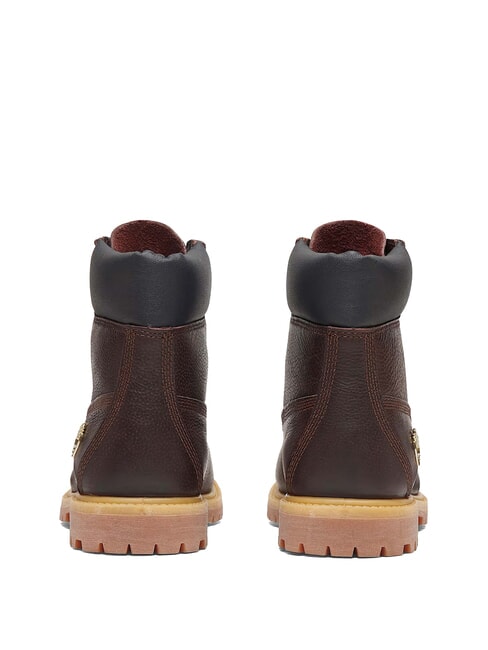 PREMIUM 6 INCH  Gepolsterte Stiefeletten aus Leder dunkelbraunes Vollnarbenleder mit schwarzem - Damenschuhe