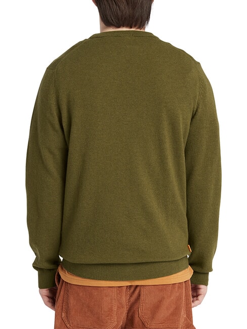 MERINO Pullover mit Rundhalsausschnitt aus Wollmischung dunkeloliv - Herrenpullover