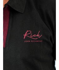 JOHN RICHMOND DABAK Poloshirt mit V-Ausschnitt und halblangen &Auml;rmeln Schwarz - Herren-Polo-Shirts/Herren-Polo-Shirt/Herrenpoloshirt/Herrenpoloshirts - 3