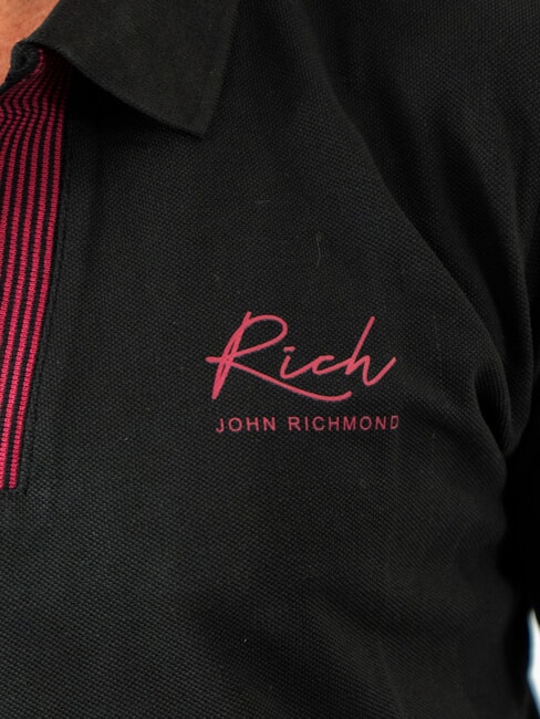 DABAK Poloshirt mit V-Ausschnitt und halblangen &Auml;rmeln Schwarz - Herren-Polo-Shirts/Herren-Polo-Shirt/Herrenpoloshirt/Herrenpoloshirts