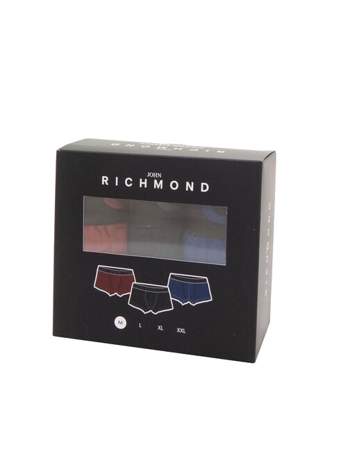 QY Set mit 3 Boxershorts schwarz/schwarz/blau - Herrenslip