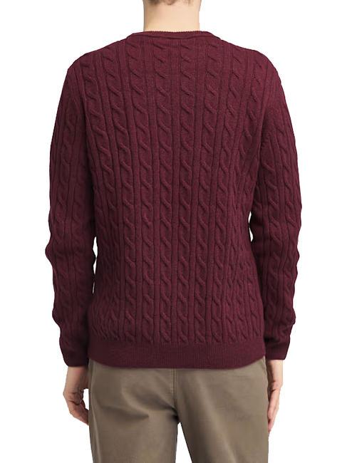 P-B LAMBWOOL Pullover mit Rundhalsausschnitt aus Wollmischung Cordovanheide - Herrenpullover