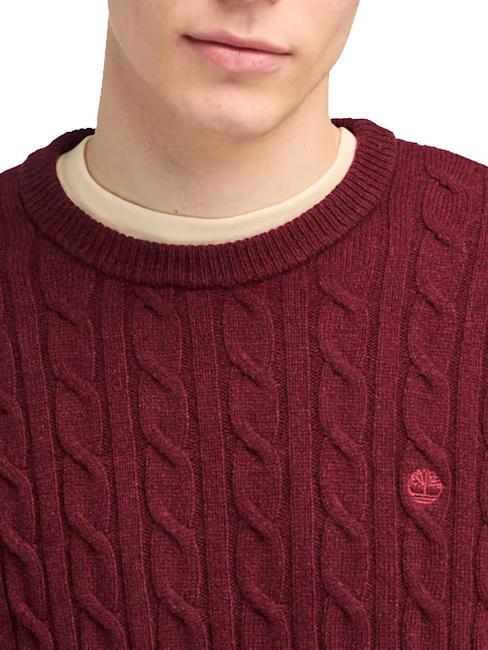 P-B LAMBWOOL Pullover mit Rundhalsausschnitt aus Wollmischung Cordovanheide - Herrenpullover