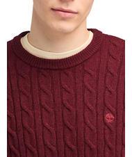 TIMBERLAND P-B LAMBWOOL Pullover mit Rundhalsausschnitt aus Wollmischung Cordovanheide - Herrenpullover - 3