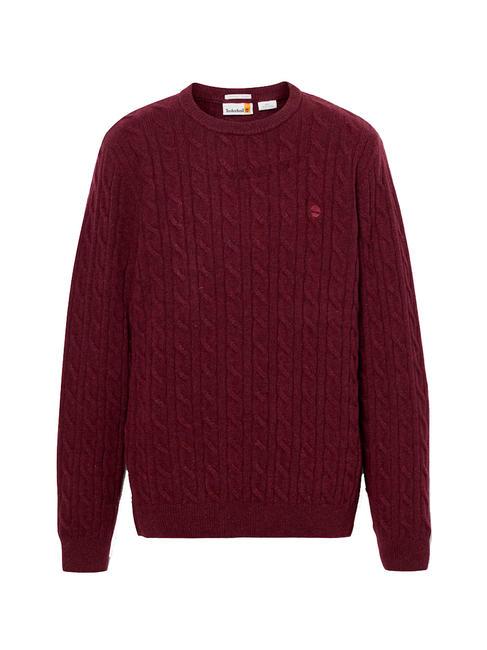 P-B LAMBWOOL Pullover mit Rundhalsausschnitt aus Wollmischung Cordovanheide - Herrenpullover