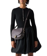 PINKO SADDLE Umh&auml;ngetasche aus Leder mit &Uuml;berschlag braunes Moro-Mix-M&auml;dchen. Goldnik - Damentaschen - 7