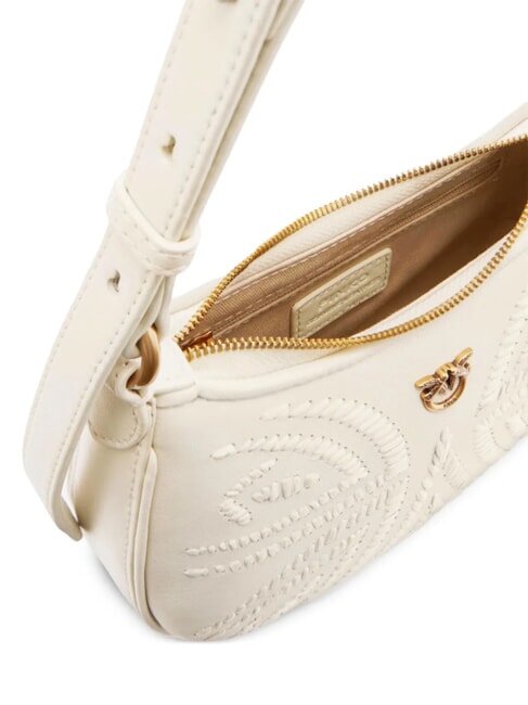 HALF MOON BABY Umh&auml;ngetasche Seide wei&szlig;-antikgold - Damentaschen