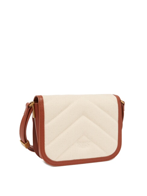 LOVE BOX BAG Mini-Umh&auml;ngetasche aus Canvas beige/braun-antikgold - Damentaschen