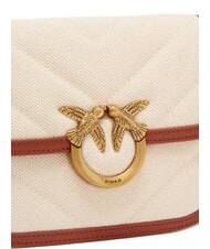 PINKO LOVE BOX BAG Mini-Umh&auml;ngetasche aus Canvas beige/braun-antikgold - Damentaschen - 3