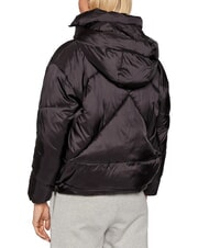 CANADIAN EUGENIE Kurze Satin-Daunenjacke mit Kapuze Schwarz - Daunenjacken f&uuml;r Damen - 2