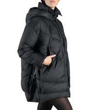 CANADIAN EUGENIE Mittelgro&szlig;e Satin-Daunenjacke mit Kapuze Schwarz - Daunenjacken f&uuml;r Damen - 3