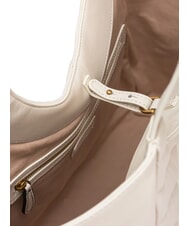 PINKO PUZZLE Schultertasche aus gen&auml;htem Leder Seide wei&szlig;-antikgold - Damentaschen - 5