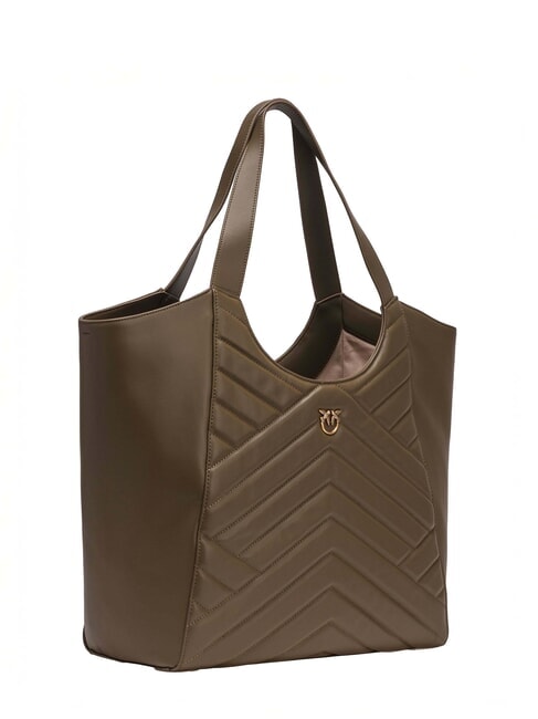 PUZZLE Schultertasche aus gen&auml;htem Leder Zaunk&ouml;nig-Antikgold - Damentaschen