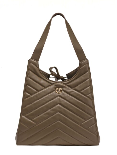 PUZZLE Schultertasche aus gen&auml;htem Leder Zaunk&ouml;nig-Antikgold - Damentaschen