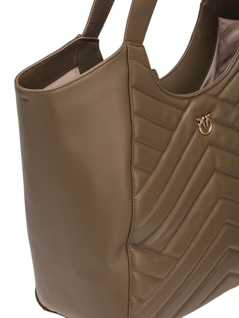 PUZZLE Schultertasche aus gen&auml;htem Leder Zaunk&ouml;nig-Antikgold - Damentaschen