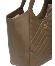 PINKO PUZZLE Schultertasche aus gen&auml;htem Leder Zaunk&ouml;nig-Antikgold - Damentaschen - 4