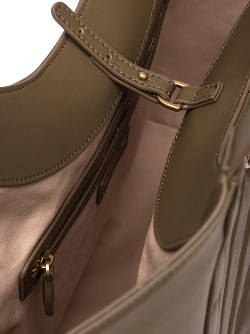 PUZZLE Schultertasche aus gen&auml;htem Leder Zaunk&ouml;nig-Antikgold - Damentaschen