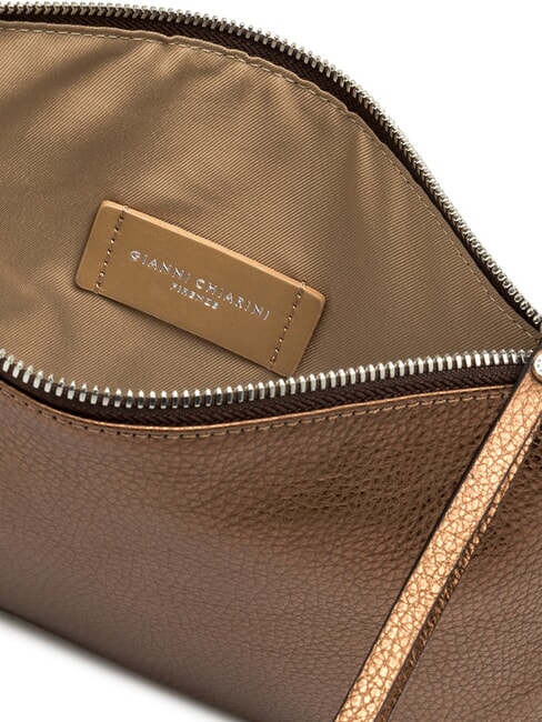 HERMY Umschlagtasche aus Metallic-Leder ger&ouml;stet - Damentaschen