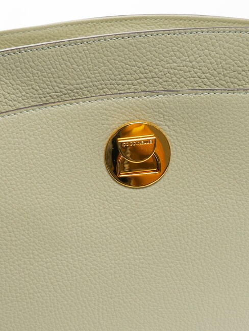 LIYA Schultertasche aus geh&auml;mmertem Leder Seladongr&uuml;n - Damentaschen