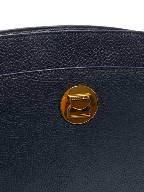 LIYA Schultertasche aus geh&auml;mmertem Leder Mitternachtsblau - Damentaschen