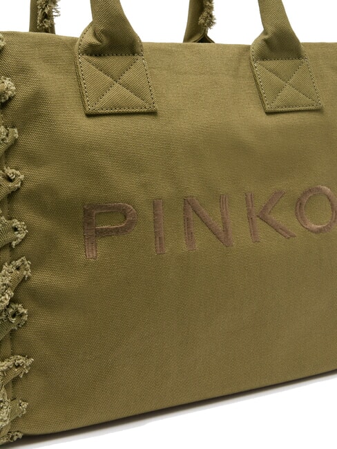 BEACH Einkaufstasche aus recyceltem Canvas Gothic Olive-Antik Gold - Damentaschen