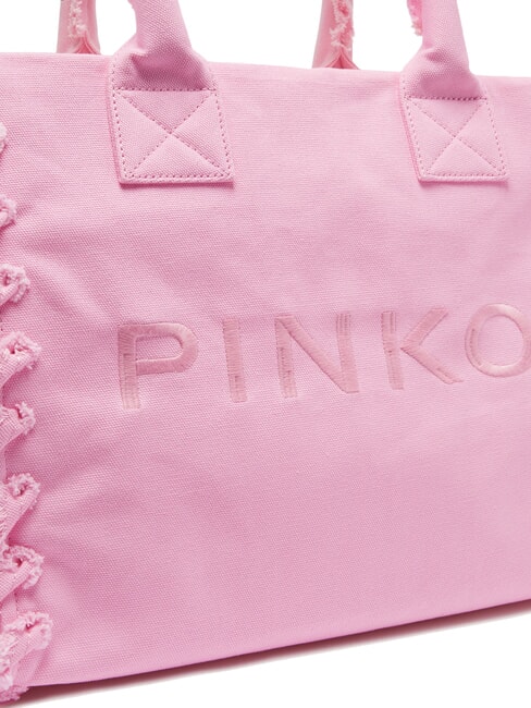 BEACH Einkaufstasche aus recyceltem Canvas s&uuml;&szlig;es Rosa Lila-Antikgold - Damentaschen