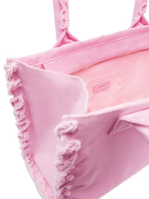 BEACH Einkaufstasche aus recyceltem Canvas s&uuml;&szlig;es Rosa Lila-Antikgold - Damentaschen