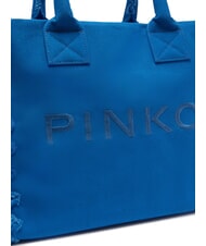PINKO BEACH Einkaufstasche aus recyceltem Canvas blau-asterblau ch.-antikgold - Damentaschen - 3