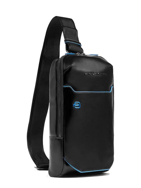 BLUE SQUARE One-Shoulder-Rucksack aus Leder Schwarz - Umh&auml;ngetaschen Herren