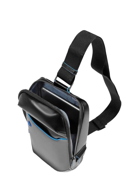 BLUE SQUARE One-Shoulder-Rucksack aus Leder Schwarz - Umh&auml;ngetaschen Herren